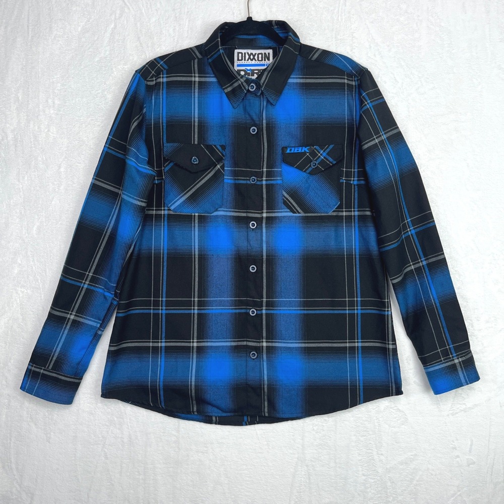 DIXXON Flannel Shirt DBK Dirt Bike‎ Kidz Womens Large 2024 Black Blue Plaid
